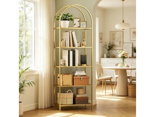 Bibliotheque coloris doré 5 étagère(s) TCQPZ - 30 cm x 175 cm