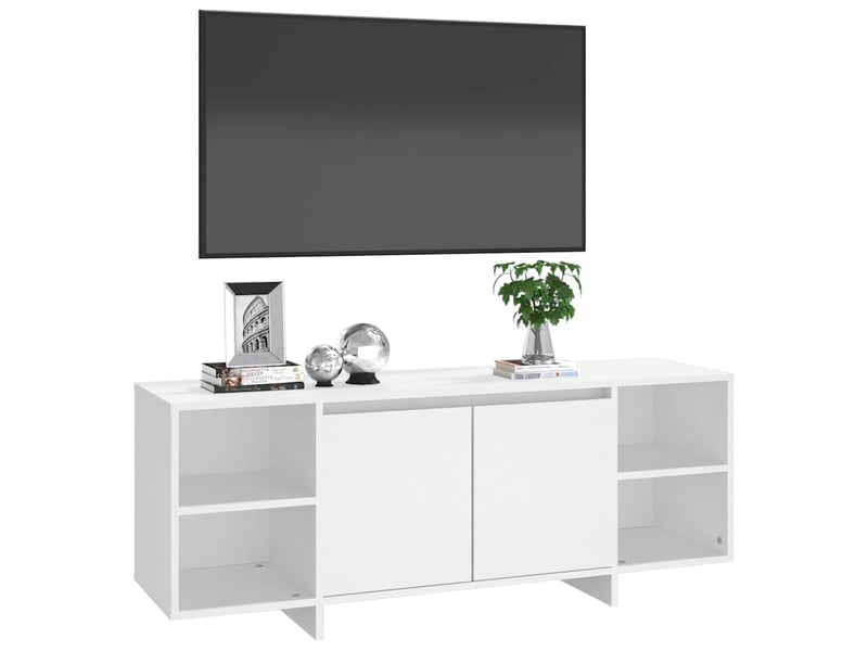  Meuble tv - banc tv - meuble de rangement blanc 130x35x50 cm bois d'ingénierie  - Conforama D