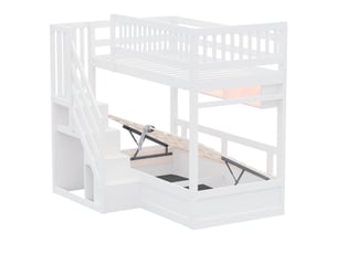 Lit mezzanine 90x200 cm BGSRYAO coloris blanc