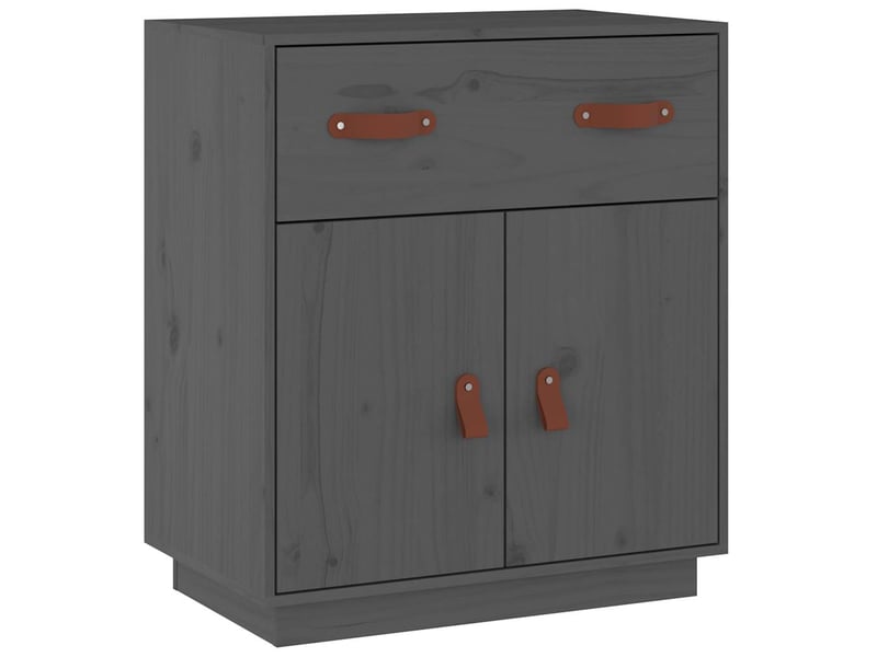  Buffet - bahut - meuble de rangement gris 65,5x40x75 cm bois massif de pin  - Conforama A