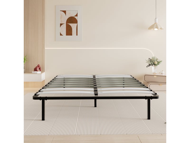 Sommier à lattes 160x200cm, 20 lattes bois, 6 pieds inclus  - Conforama D