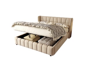 Lit coffre 180x200 cm <strong></strong> <strong></strong> coloris beige