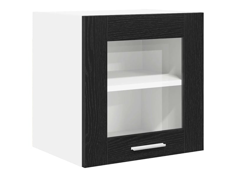  Lot de 2 armoires suspendues modernes avec porte 40 x 31 x 40 cm espace de rangement optimisé en bois d'ingénierie noir 02_0053244  - Conforama B