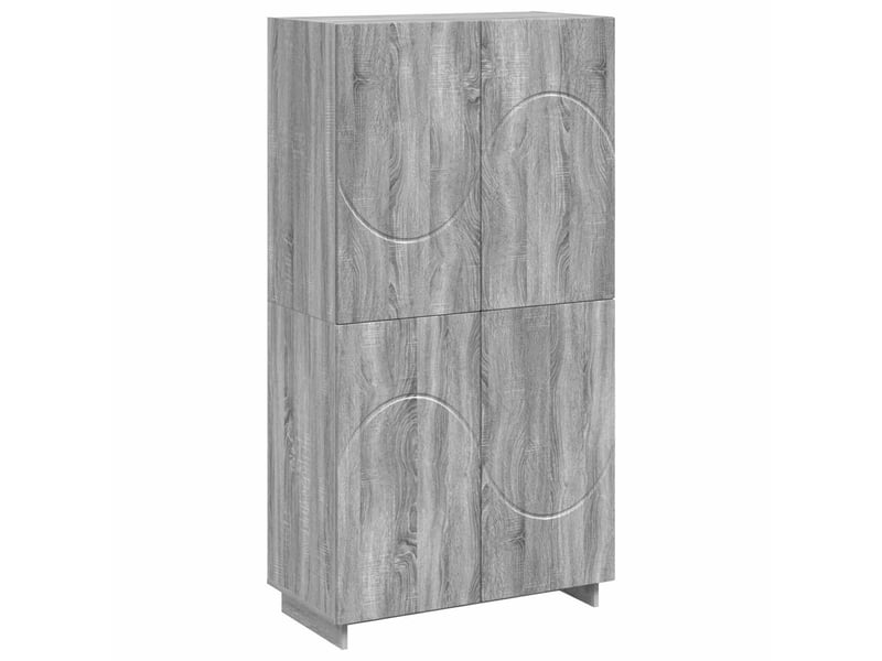 Buffet haut, buffet de rangement sonoma gris 79x41x151 cm bois d'ingénierie - Conforama A