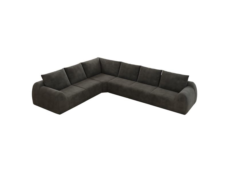  Canapé d'angle en l gris foncé 334 cm sans armature, mousse haute résilience, aucun assemblage requis  - Conforama A