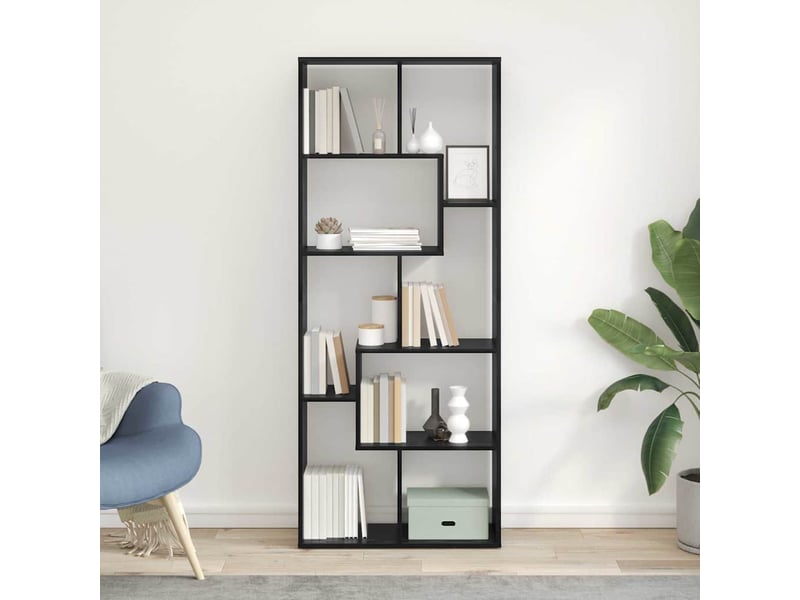  Bibliothèque 8 niveaux, armoire à livres 67 x 25 x 162 cm bois d'ingénierie  - Conforama D