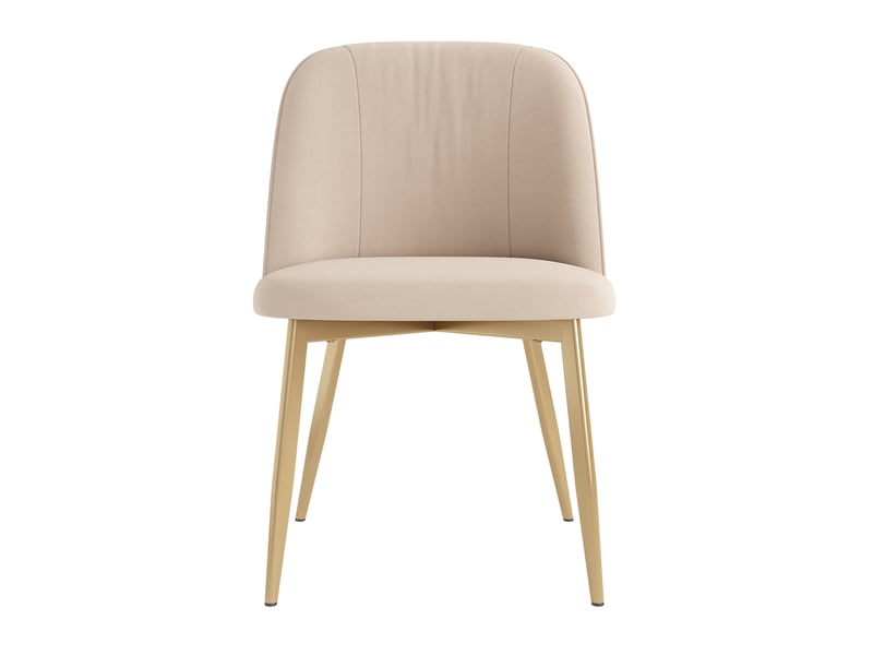  Lot de 2 chaises de salle à manger 50x53x80 cm modernes métal beige et doré  - Conforama A