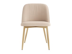 Lot de 2 chaises de salle à manger 50x53x80 cm modernes métal beige et doré