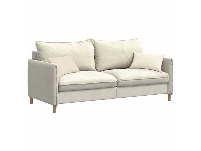  Lot de 2 coussins de canapé, coussins décoratifs crème 50 x 30 cm cf59045  - Conforama C
