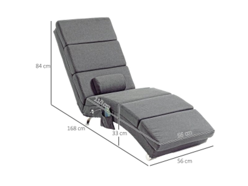  Fauteuil relax massant électrique, fauteuil à dossier haut avec 5 modes, pliable avec coussin pour salon et lecture  - Conforama C