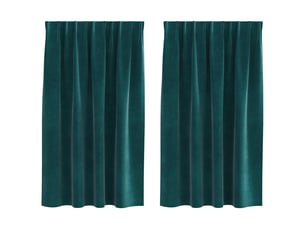 Lot de 2 rideaux, rideaux de fenêtre vert foncé 140 x 140 cm velours cf44120