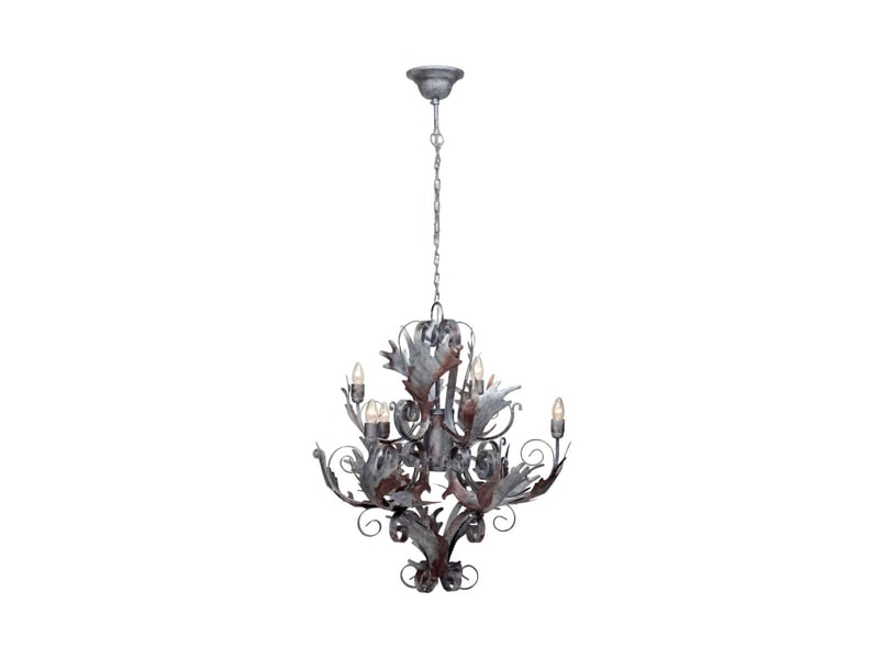  Lustre baroque en métal fly through 81cm argent  - Conforama B