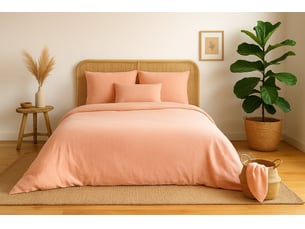 Parure de lit uni gaze de coton - 140x200 orange