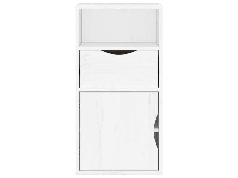  Armoire latérale en bois massif pin avec grand espace de rangement style rustique 40 x 24 x 79 cm en bois blanc 02_0058047  - Conforama C