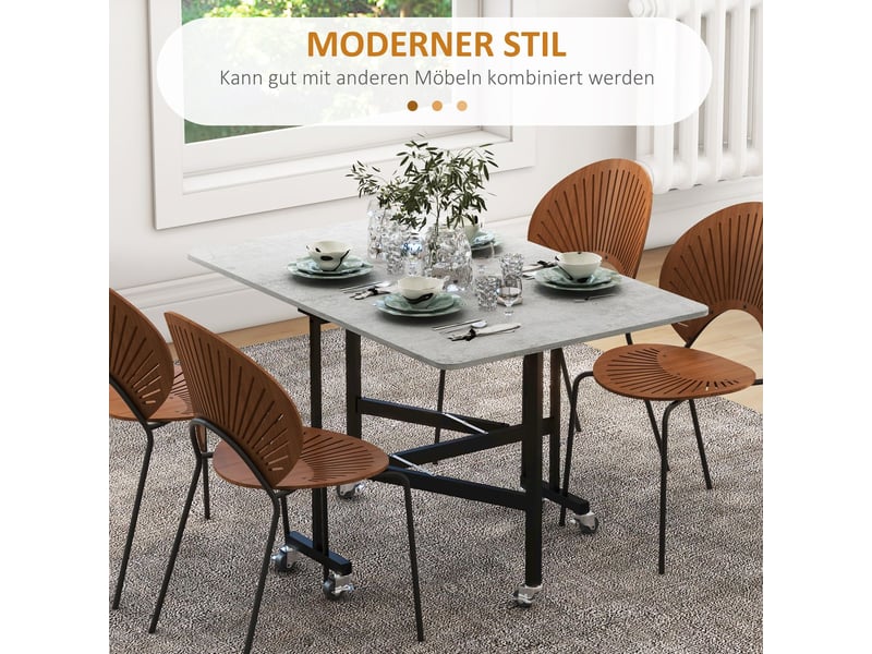  Table et chaises, structure métal, extensible et pliante, roulettes, surface facil d'entretien, 0x10personnes  - Conforama E