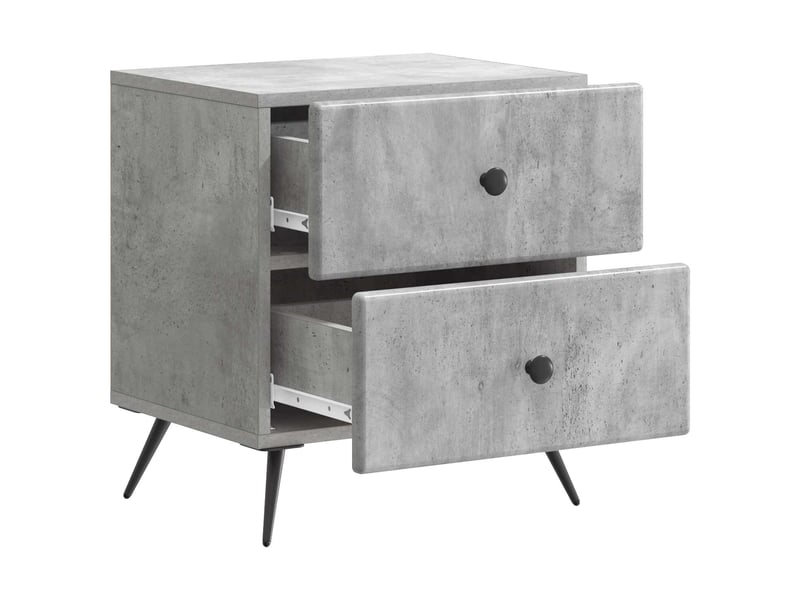 Table de chevet 2 pièces gris béton 43 x 34,5 x 47,5 cm - Conforama D