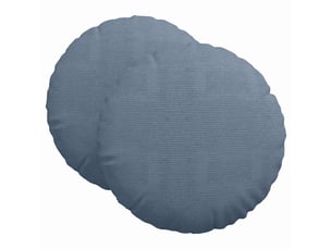 Lot de 2 coussins de siège, coussins décoratifs tissu en velours côtelé bleu ø60 x 21 cm cf59790