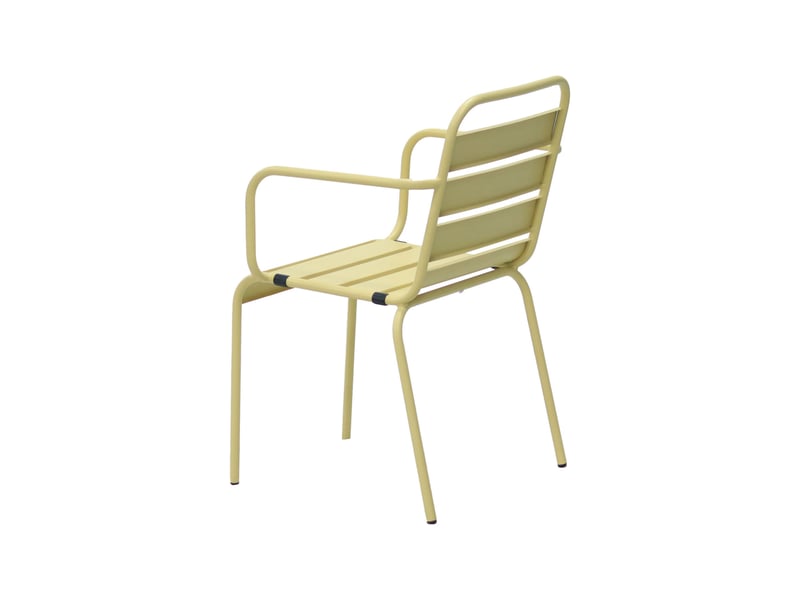 Lot de 2 chaises de jardin en métal crème avec accoudoirs - baca - Conforama D