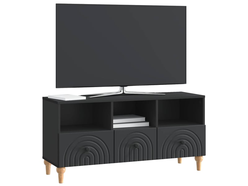  Meuble tv - banc tv - meuble de rangement 102 x 34,5 x 50 cm noir bois d’ingénierie  - Conforama C