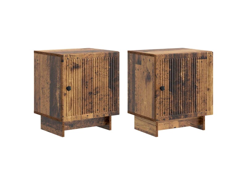  Table de chevet - cabinet de chevet - table de nuit 2 pc bois ancien 43 x 34,5 x 50 cm  - Conforama A