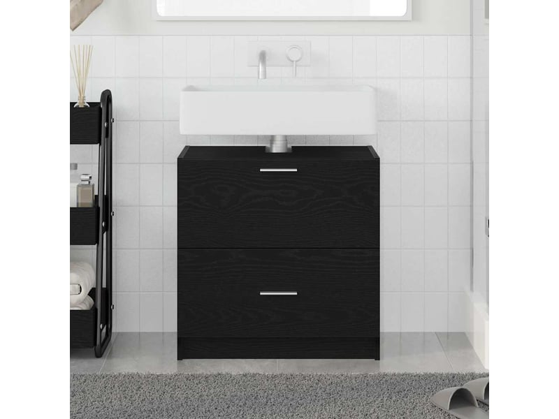Cabinet de salle de bain, armoire salle de bain chêne noir 59 x 37 x 59 cm cf65332 - Conforama B