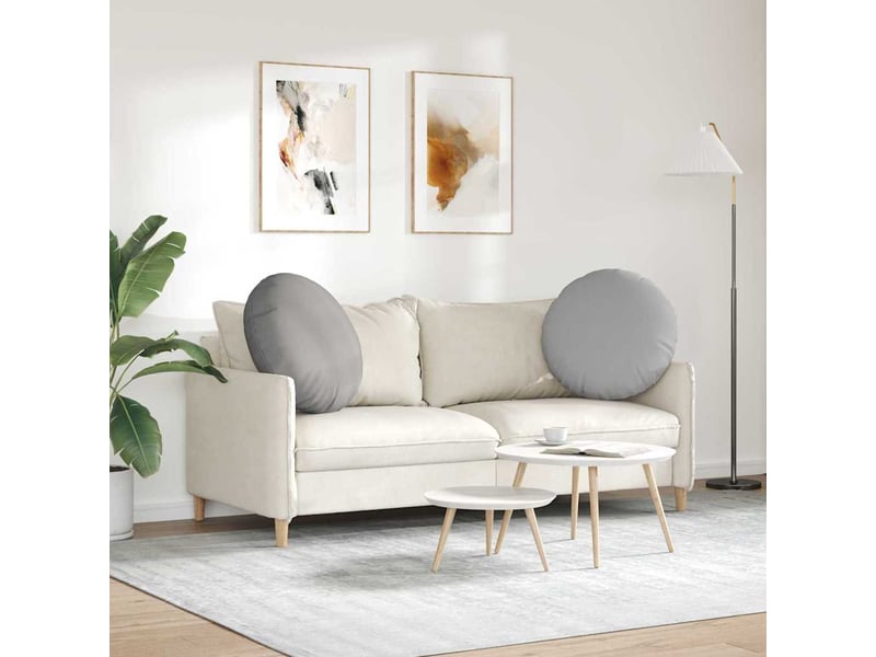  Lot de 2 coussins de siège, coussins décoratifs tissu gris nuage ø60 x 21 cm cf59836  - Conforama D