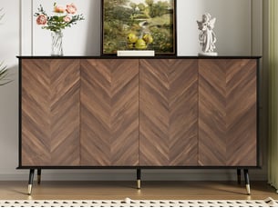 Buffet 4 porte(s) 0 tiroir(s) <strong>BGSRYAO</strong> <strong></strong> - 140 cm coloris marron