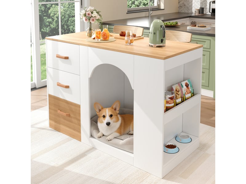 Îlot de cuisine, 120x60x90 cm, blanc cao-N883P47374445N-conf-NEW - Conforama B