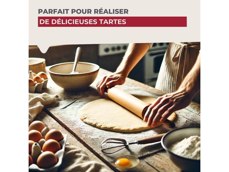  Rouleau à pâtisserie en bois 38x4.8cm  - Conforama C