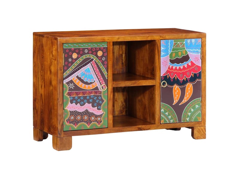  Buffet - bahut - meuble de rangement multicolore 90x35x60 bois massif d'acacia  - Conforama B