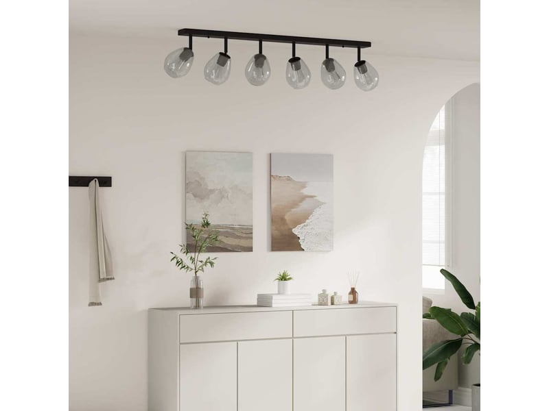  Spot de plafond noir 110,5x13x26 cm verre et métal  - Conforama B