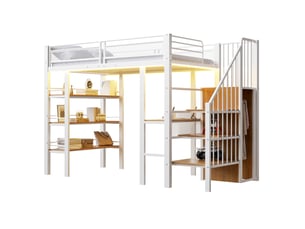 Lit mezzanine 90x200 cm coloris blanc