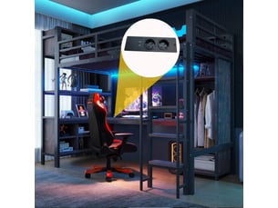 Lit mezzanine 90x200 cm <strong></strong>  <strong></strong> coloris noir