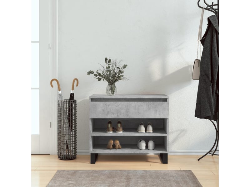  Meuble à chaussure, armoire à chaussures gris béton 70x36x60 cm bois d'ingénierie shl8624  - Conforama B