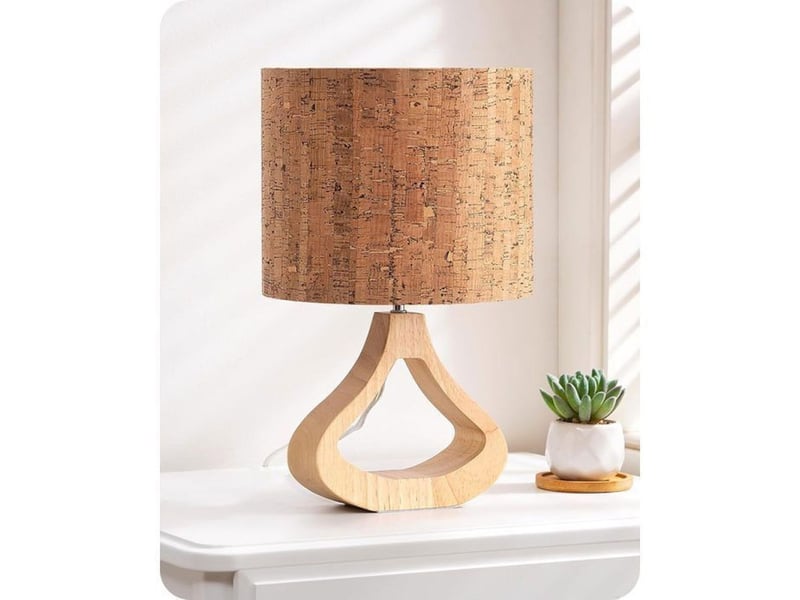  Lampe de chevet scandinave bois clair beige à motif écorce e27 ampoule led 2700k t24019 370618_AAAYU28967_6_DROPFR - Conforama A