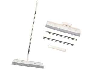 Enowelir raclette de sol télescopique avec brosse amovible pour nettoyage douche et vitres