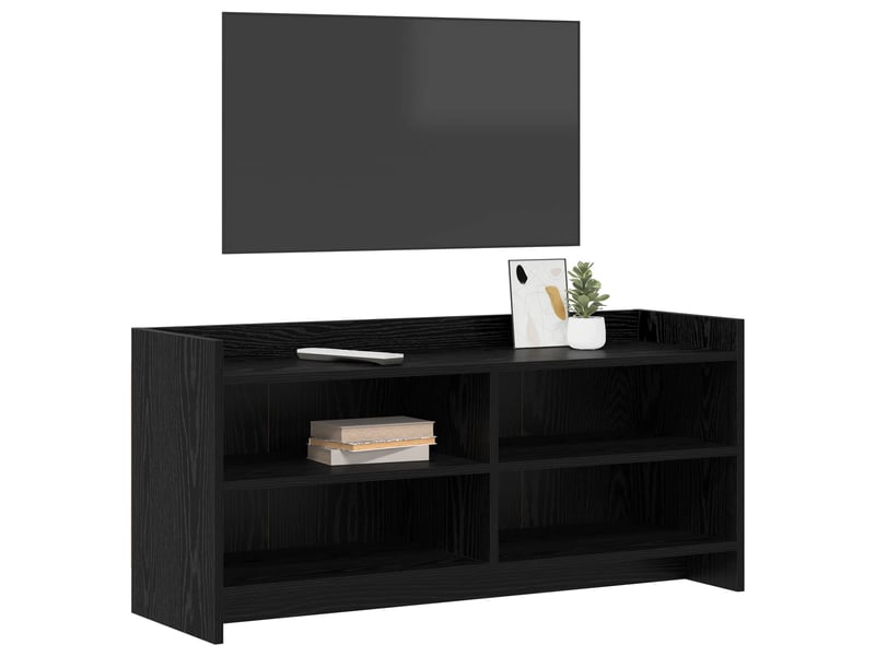  Meuble tv - banc tv - meuble de rangement 100 x 33 x 47 cm chêne noir bois d'ingénierie  - Conforama C