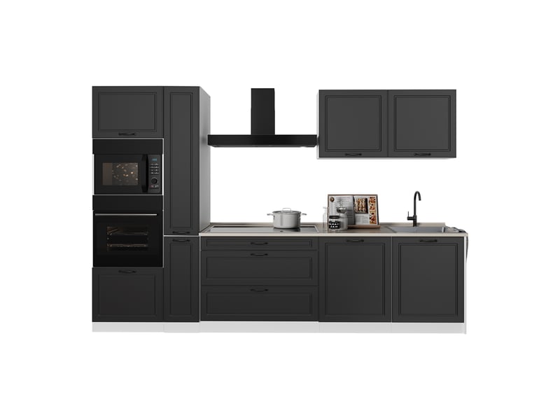  Vicco cuisine, anthracite campagneblanc, 310cm plan de travail anthracite  - Conforama E