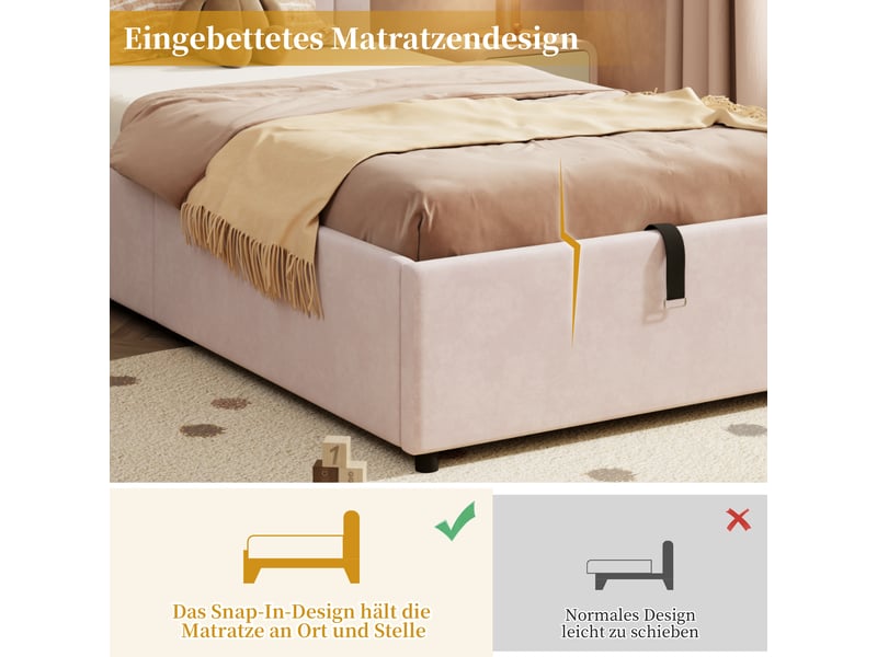  Lit simple 90x200 velours rose, lit enfant 90x200 capitonné, lit avec tête de lit et sommier à lattes, cadre 1 place  - Conforama R