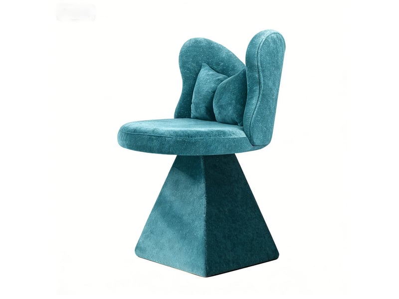 Chaise d'appoint avec dossier papillon, fauteuil pivotant, pour salon, chambre et chambre d'accueil, couleur bleu - Conforama A