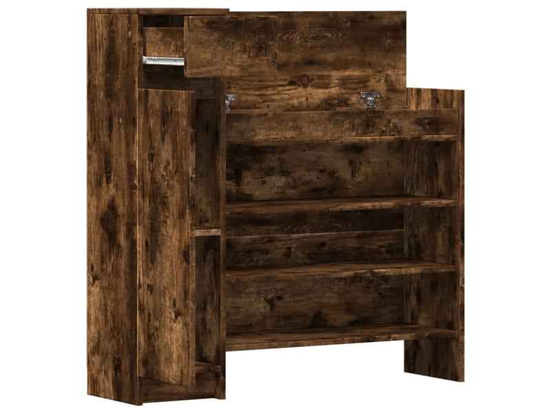  Meuble à chaussure | armoire à chaussures chêne fumé bois d'ingénierie  - Conforama E