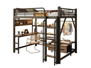 Lit mezzanine 140x200 cm <strong>HAUSS SPOLE</strong> <strong></strong> coloris noir