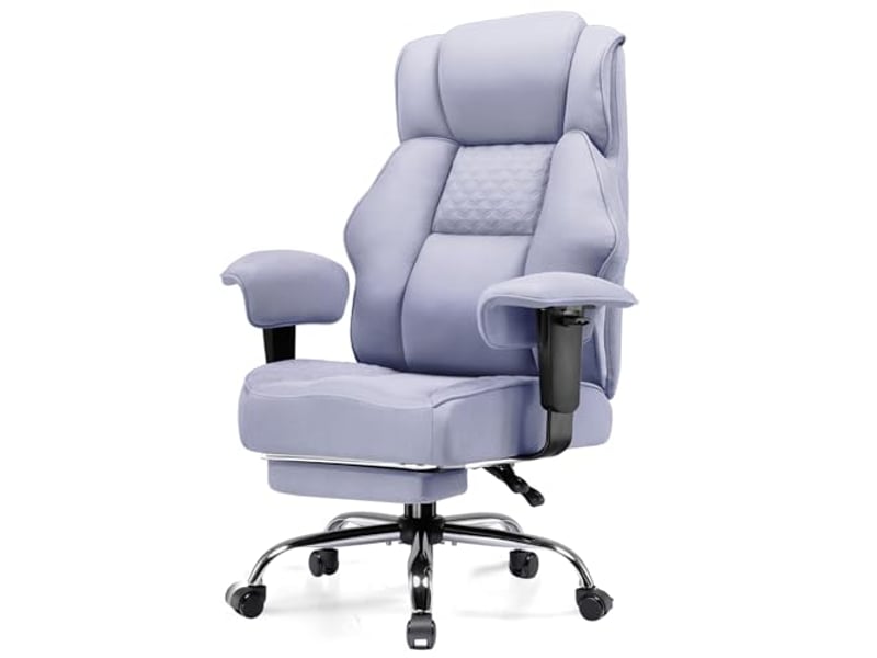  Gtplayer chaise de jeu large avec soutien lombaire à ressorts, repose-pieds, tissu, 180kg - violet GT216-PP-FA - Conforama A