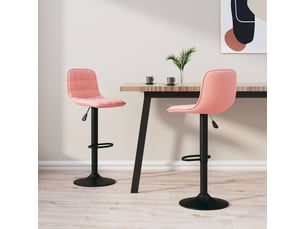Lot de 2 tabouret de bar, chaise de bar rose velours shl27249