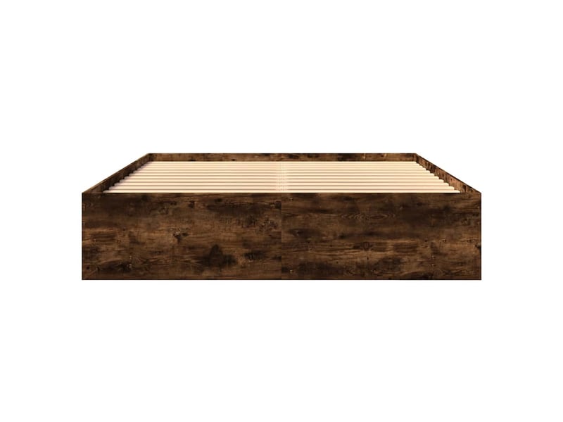  Lit double- lit adulte -  cadre de lit sans matelas chêne fumé 150x200 cm bois ingénierie  - Conforama D