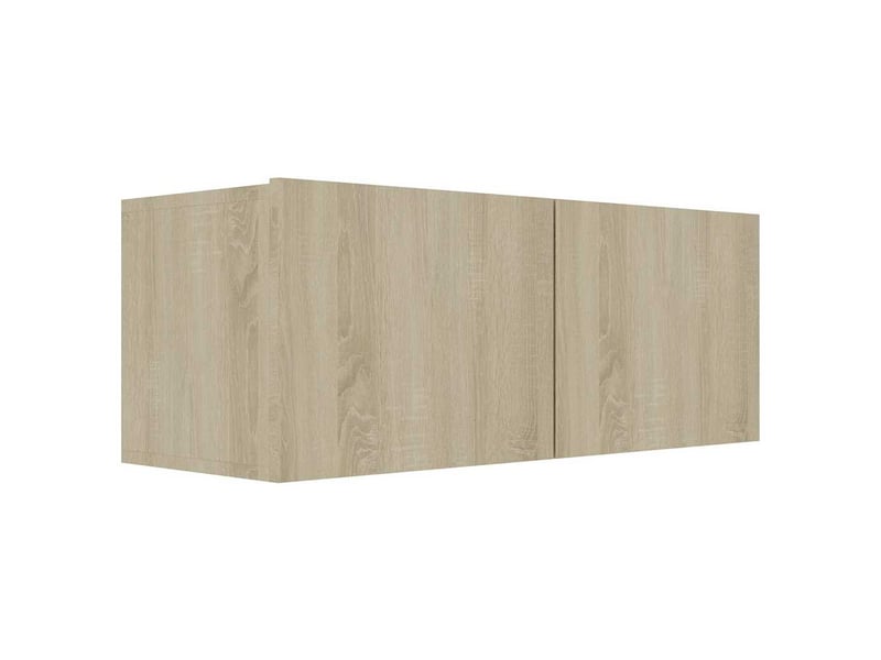  Lot de 3 meuble tv bas salon chêne sonoma bois d'ingénierie  - Conforama C