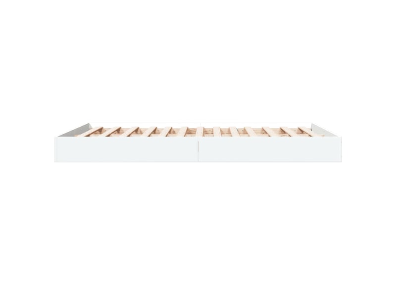  Lit double- lit adulte -  cadre de lit sans matelas blanc 135x190 cm bois d'ingénierie  - Conforama D