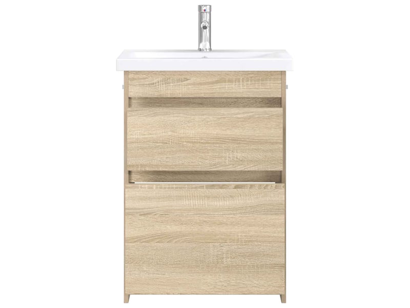 Ensemble de mobilier de salle de bain chêne sonoma shl2178 - Conforama C