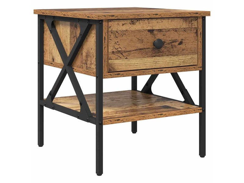  Table de chevet - cabinet de chevet - table de nuit avec tiroir bois ancien 40 x 42 x 45 cm  - Conforama A