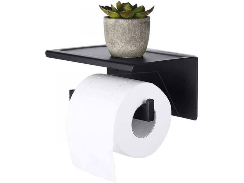  Porte papier toilette, porte rouleau papier toilette mural, sus304 acier inoxydable derouleur papier wc, support papier toilette sans percage,noir  - Conforama B